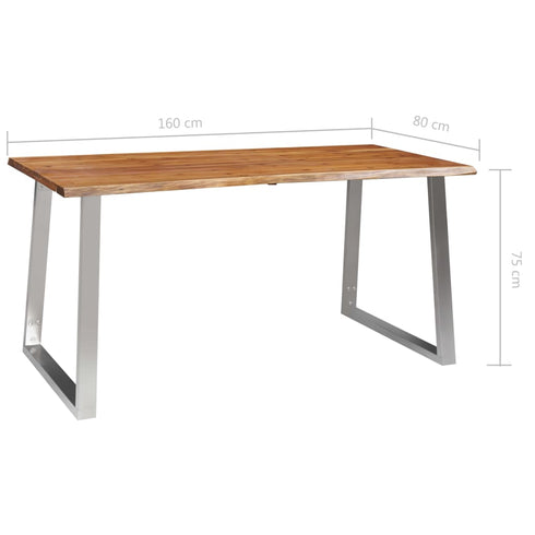 Rustika Rowe -  3 Piece Dining Set Solid Acacia Wood Brown